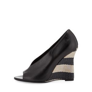 Burberry Striped Wedge Pump SIZE 8